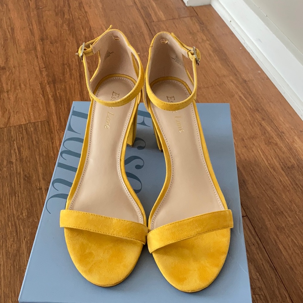 Essex Lane Yellow ankle strap sandals